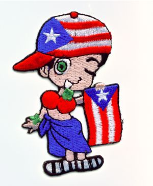  Puerto Rico Puerto Rican Flag Embroidery. Bordado de Bandera de Puerto Rico